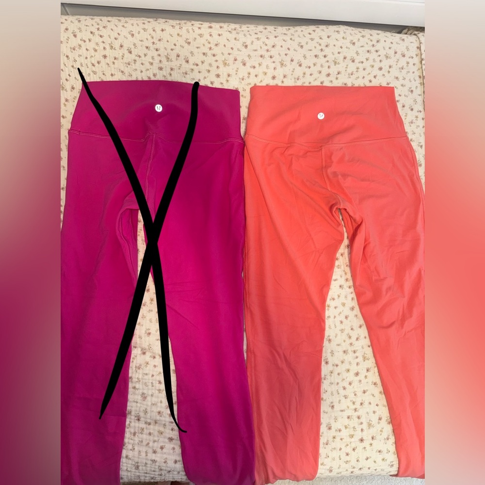 Coral lululemon double lined align leggings